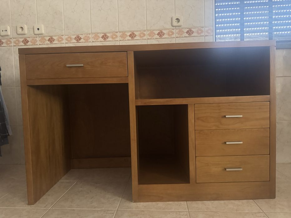 Secretária madeira de pinho mel maciço