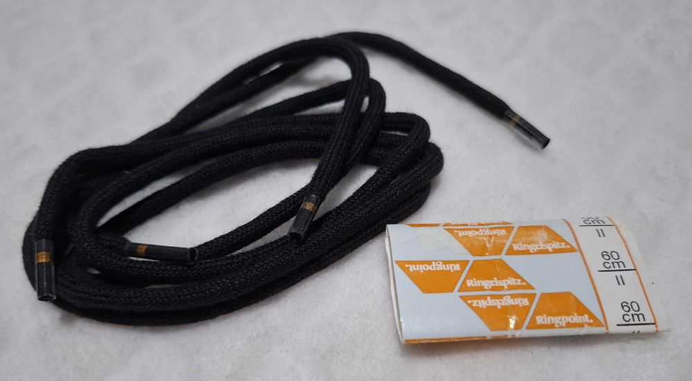 Sznurówki 60cm, okrągłe 5mm, czarne, Ringelspitz, Ringpoint