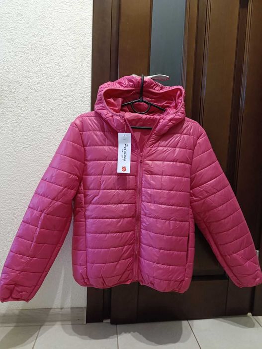 Куртка жіноча рожева з капюшоном р. 2XL