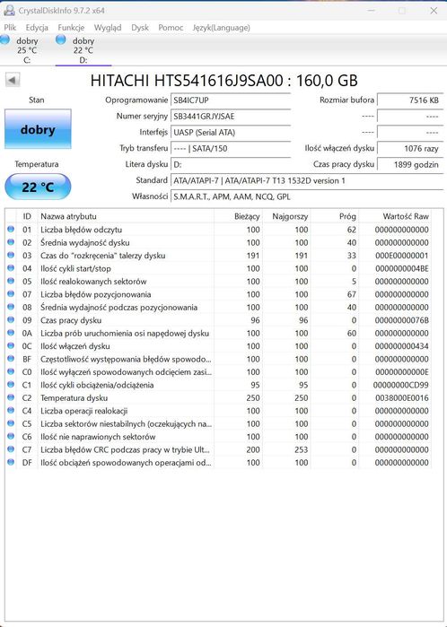 Zestaw 4 dyskow 2.5 cala HDD i SSD sprawne i uszkodzone