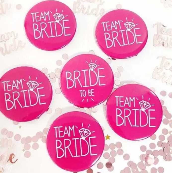 Przypinki na wieczór panieński dla panny młodej 6 szt