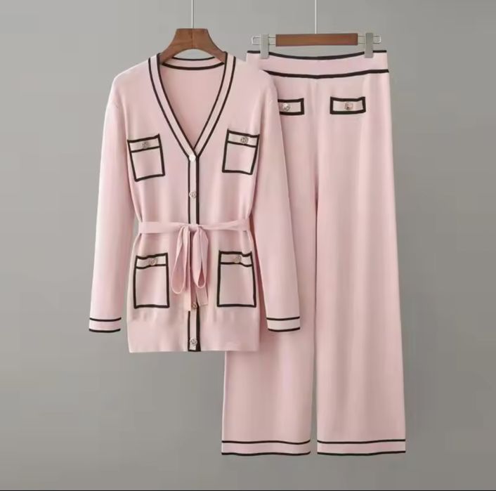 Kontantto komplet spodnie sweter kardigan dzianinka xs-2xl