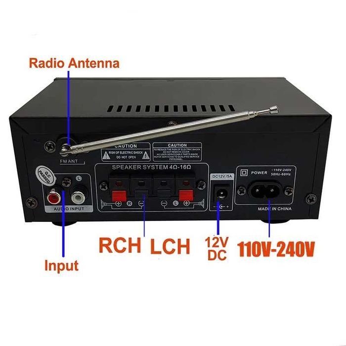 Amplificador de áudio digital bluetooth max 350w * 2