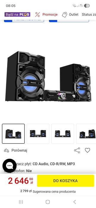 Wieża Panasonic max 3500 cena do końca tygodnia