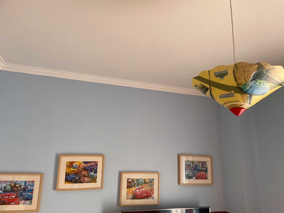 Quarto Faísca Mcqueen - Cama/Colchão/Estrado/Candeeiro/Quadros...