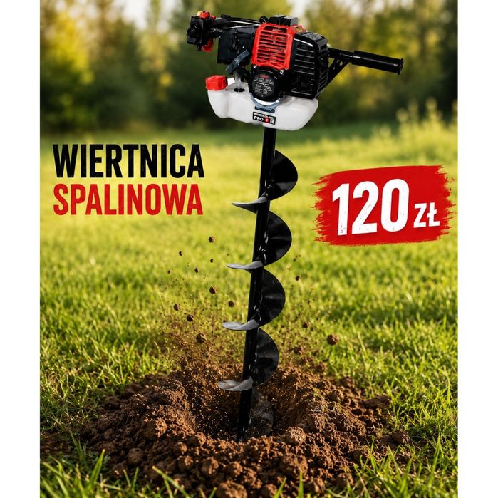 Świder wiertnica dołki słupki ogrodzenie budowa drzewa krzewy wynajem
