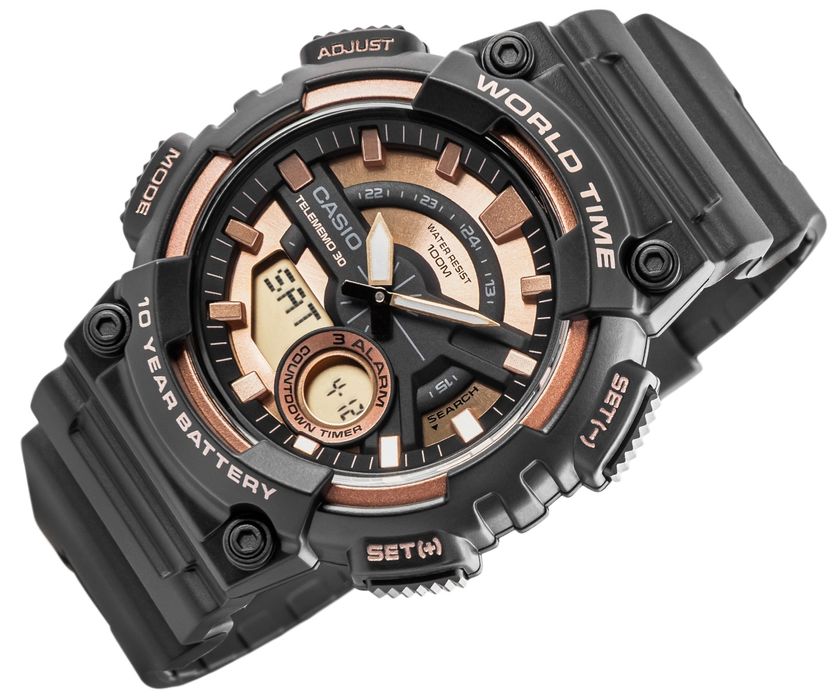 zegarek męski casio gerton aeq-110w-1a3vdf + box