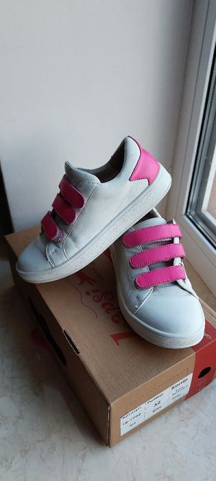 Кеди білі шкіряні Lapsi. Розмір 32. Кеды кожаные белые.