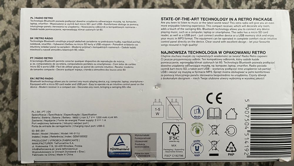 Radio Bluetooth retro nowe!