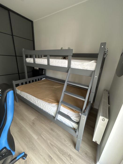 Łóżko piętrowe grafit