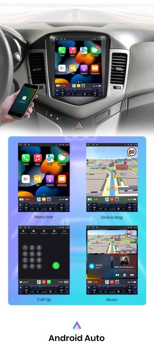 Rádio android tipo tesla Chevrolet Cruze J300 CARPLAY WIFI GPS 2/32GB