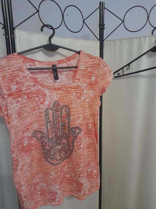 T-shirt marmurkowy cyrkonie