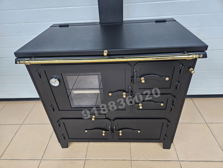 Fogão Lenha NOVOS - Forno INOX Porta Vidro - Estilo Rústico - Fabricado em Portugal