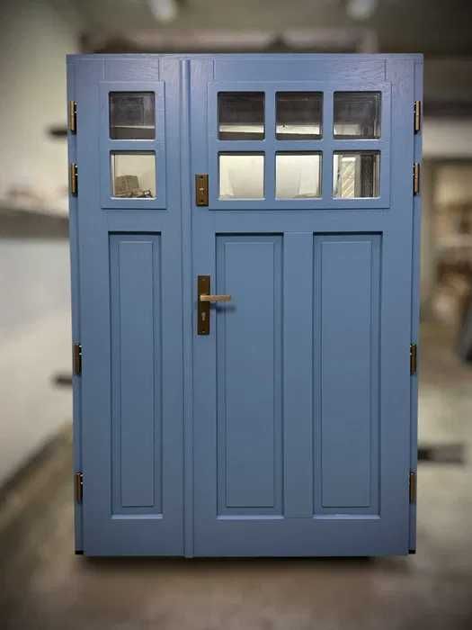 Drzwi zewnętrzne drewniane dębowe pomiar montaż dostawa dotacja