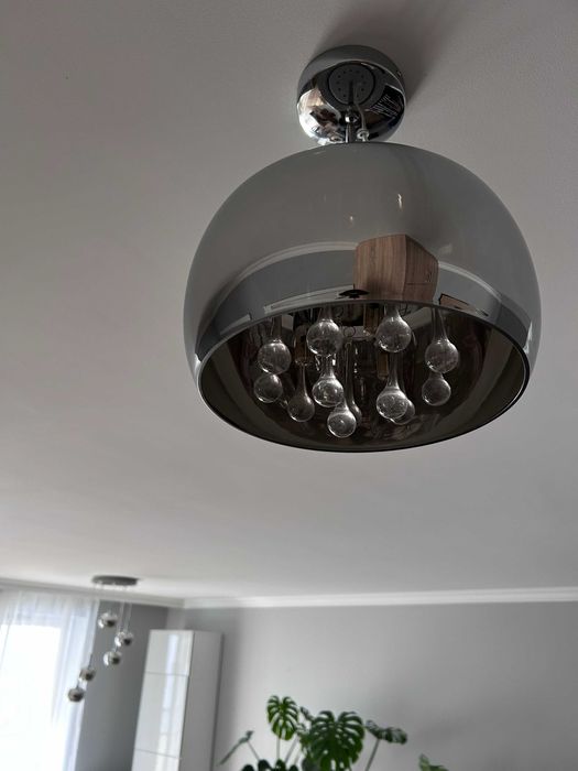 Lampa wisząca CRYSTAL  Zuma Line chromowana srebrna sople metal