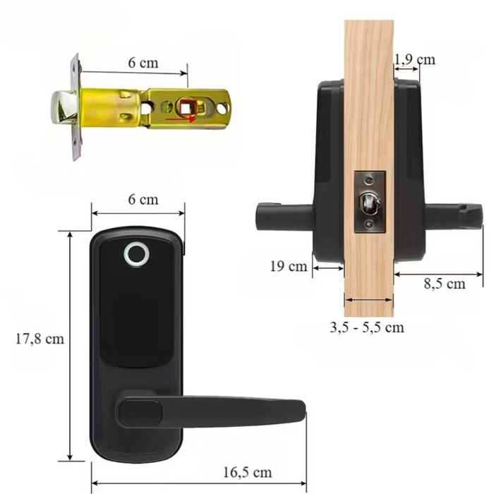 Fechadura Inteligente / TTLOCK / WiFi / IP67 Biométrica Cartão