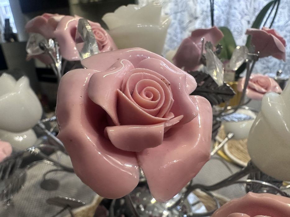 Żyrandol szkło ceramika