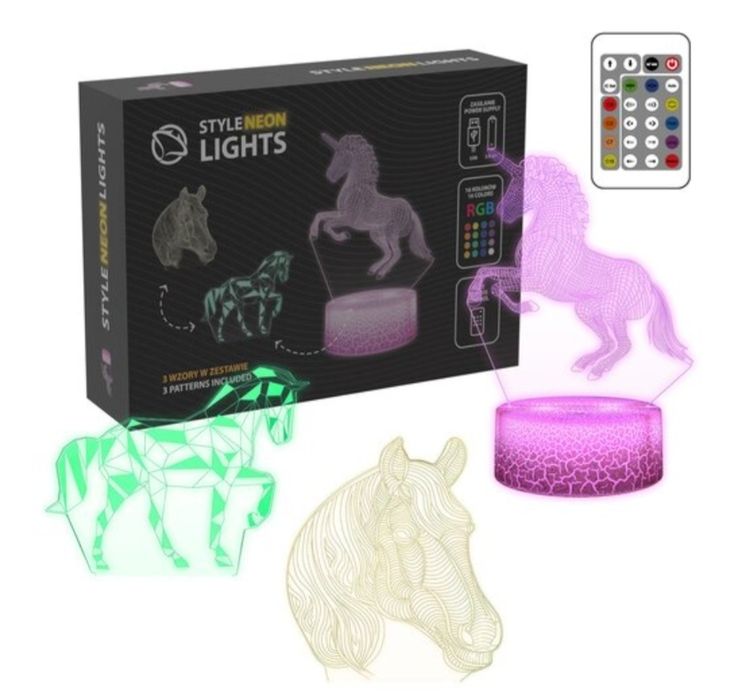 Lampka LED neon Manta - Konie - nowa