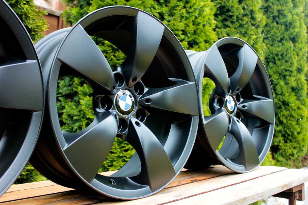 5x120 17 cali BMW 5 E60 7,5x17 ET20 jak nowe Oryginał BMW czarne Czarny MAT