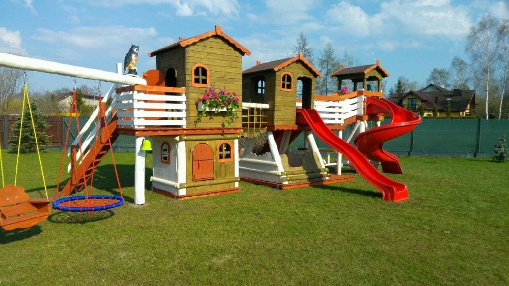plac zabaw domek ślizg mostek balkon ATEST CERTYFIKAT montaż PL