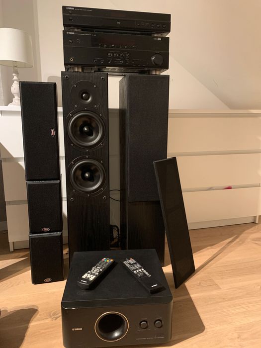 Zestaw kina domowego 5.1 Yamaha RX367+Bluray+subwoofer aktywny