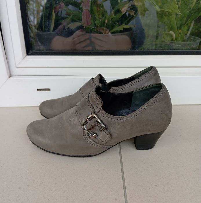 Szare skórzane buty Gabor, rozmiar 3,5 G