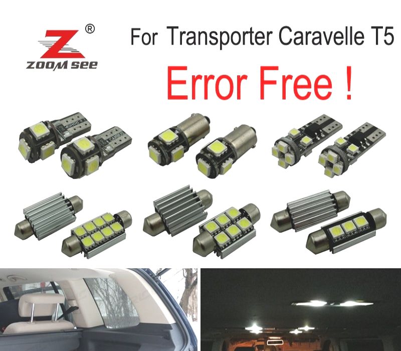 KIT COMPLETO DE 20 LÂMPADAS LED INTERIOR PARA VOLKSWAGEN VW ACCESORIOS TRANSPORTER CARAVELLE MK5 T5 2003 -2015