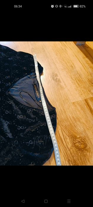 Sukienka  Sugarfree damska 38 M czarna misiu złote kropki świąteczna