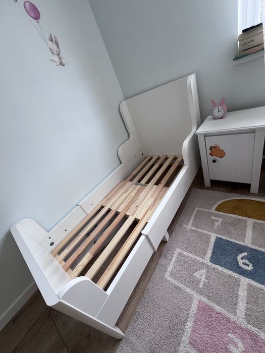 Łóżko dla dziecka regulowane IKEA BUSUNGE BIAŁY