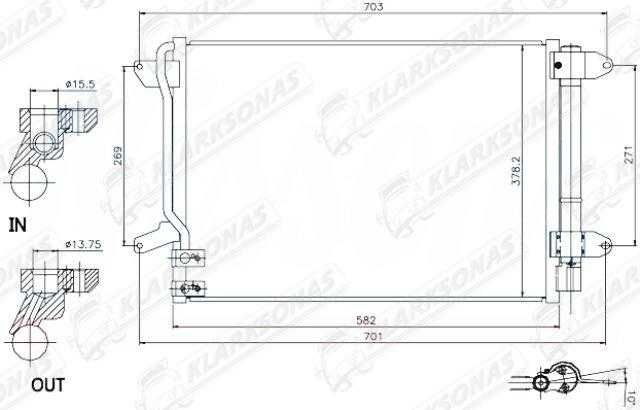 Кондиционер VW JETTA, 07.2010 - 01.2018 
5C0820411E