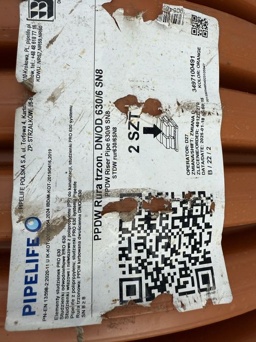 Rura karbowana 630 mm