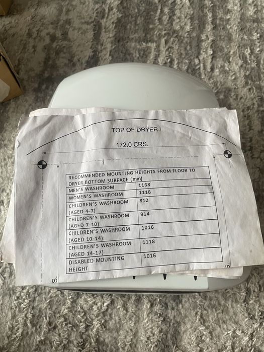 Phs airstream pure hand dyer white 1100w hepa filter