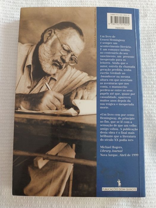 Livro: Ernest Hemingway "Verdade ao Amanhecer "