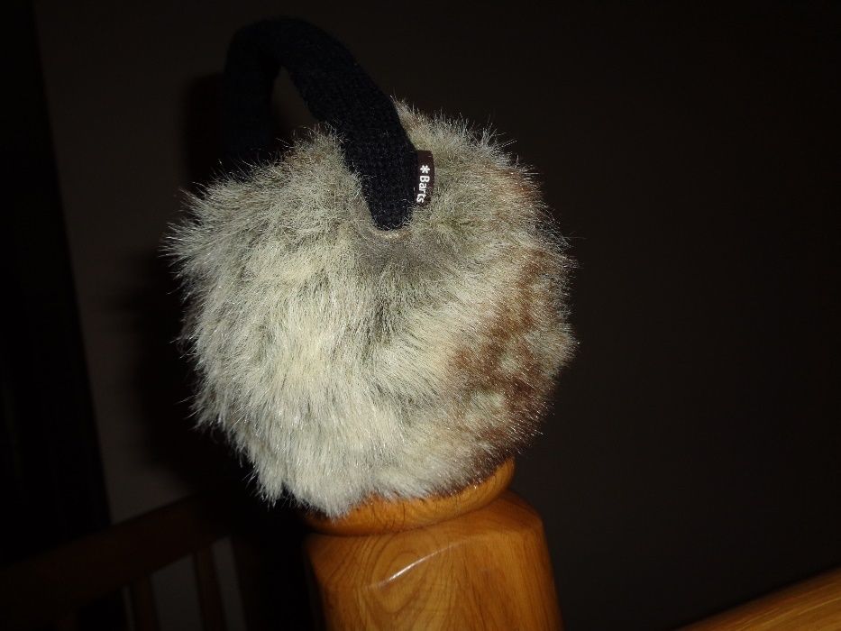 BARTS składane regulowane nauszniki futerkowe szare brązowe OMBRE