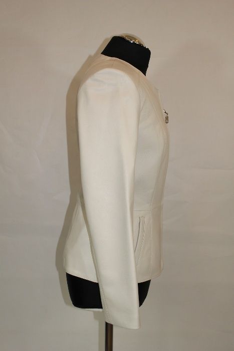 Kurtka damska skóra licowa biała | Model Dominika