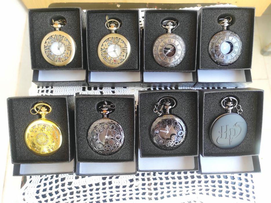 Conjunto de 8 relógios de bolso