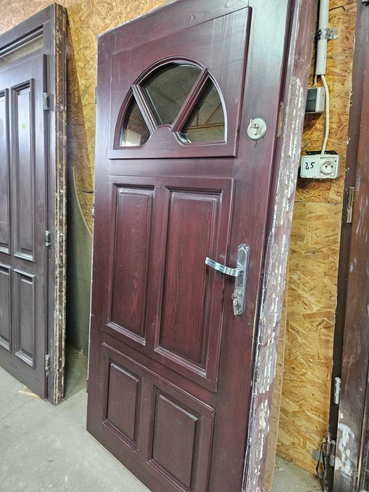 DRZWI Zewnętrzne Drewniane Sosnowe Wejściowe 100x203cm