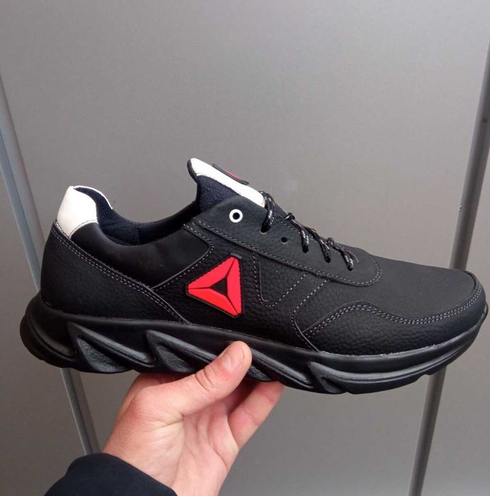 46-50рр! Мужские кожаные черные коричневые кроссовки больших размеров!