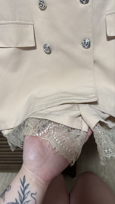 Платье ромпер бежевое