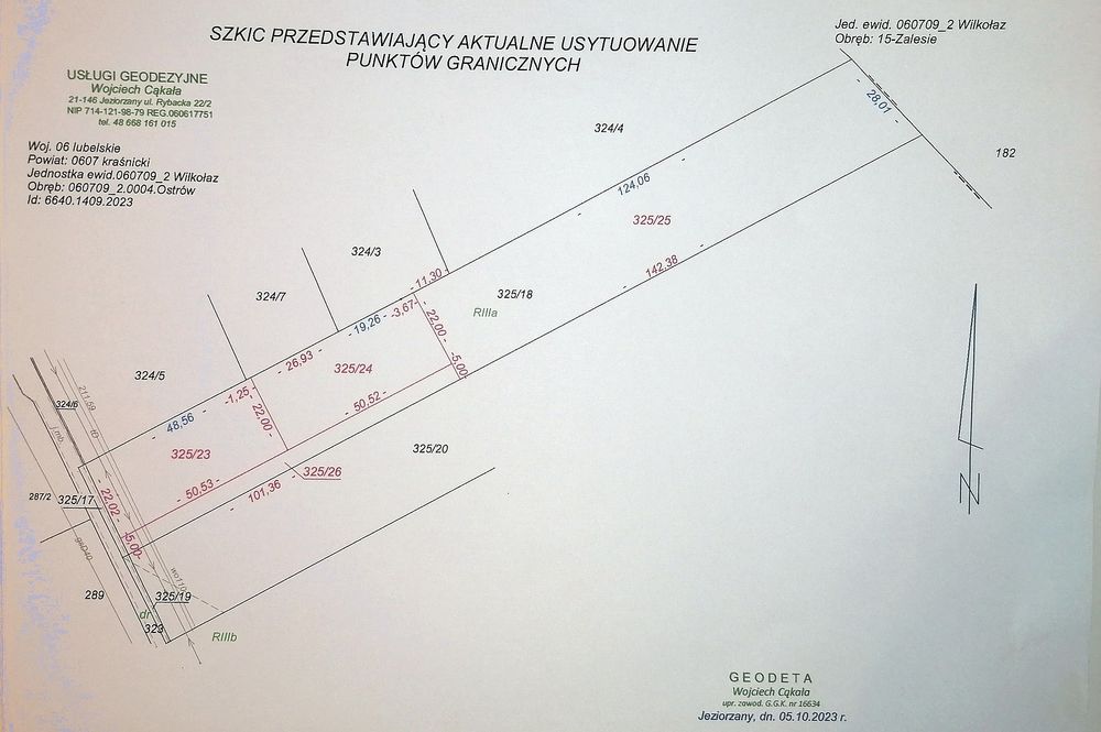 Działka budowlane 1100 m2  Ostrów gmina Wilkołaz