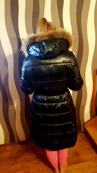 Piękny Płaszcz płaszczyk rozm L XL z jenotem z futrem