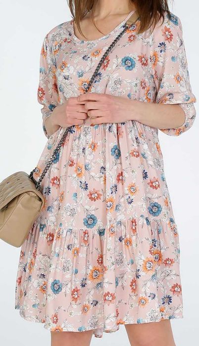 Sukienka w kwiatki, wiskoza UNISONO