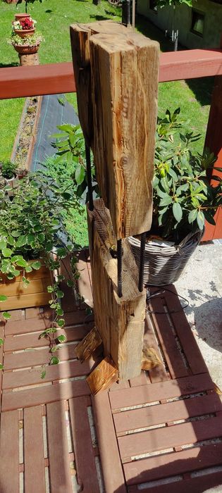 Lampa naturalna z drewna drewniana loft Boho tarasowa balkonowa ogród