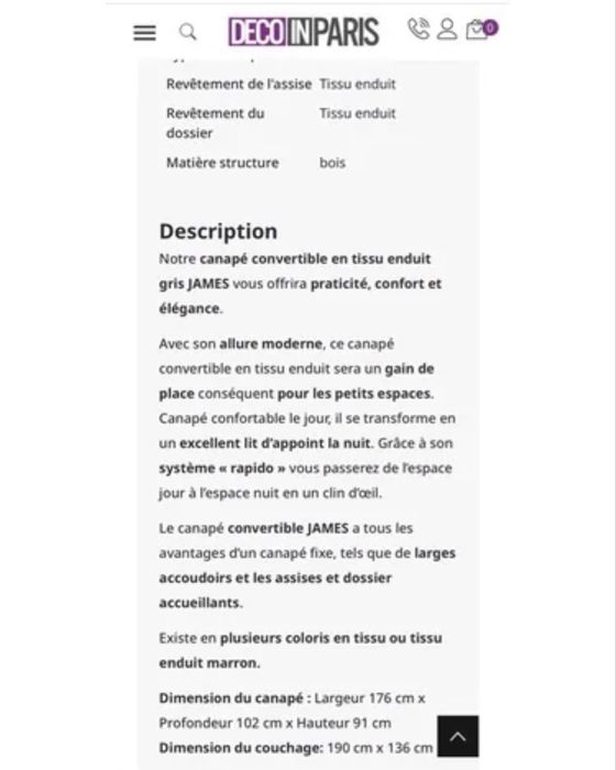 Vende-se sofá cama JAMES em napa preto