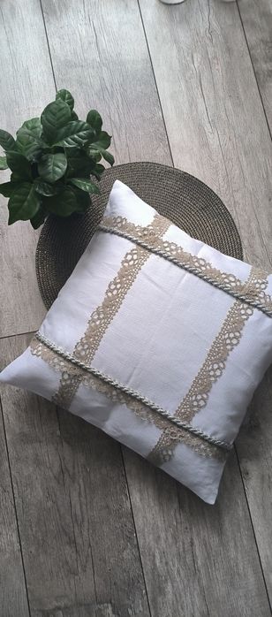 Ozdobna poszewka na poduszkę 100% len poduszka dekoracyjna