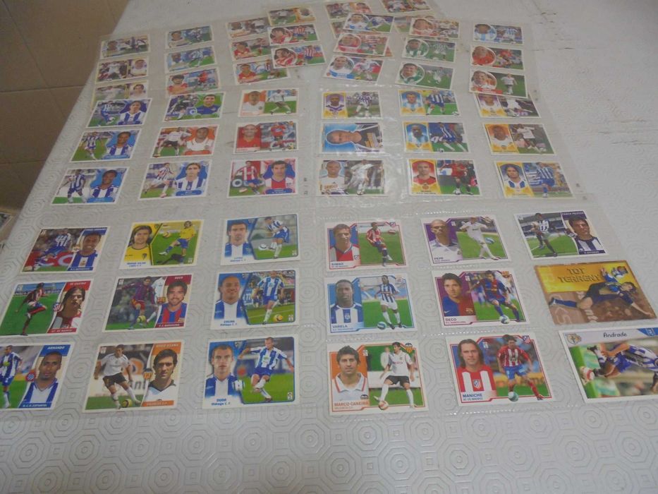 Lote de 63 cromos de jogadores portugueses da La Liga de 2005 a 2012