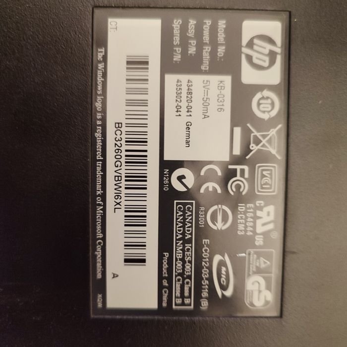 Profesjonalna Klawiatura komputerowa niemiecka HP