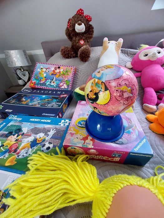 Zabawki, zestaw XXL, książki, puzle, pluszaki, lalki, organki