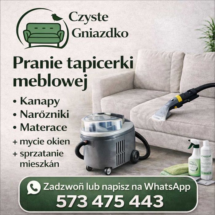 Pranie tapicerki meblowej Bydgoszcz (sprzątanie, mycie okien)