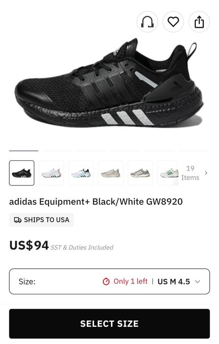 Продам кросівки Adidas Equipment+ Black/White GW8920